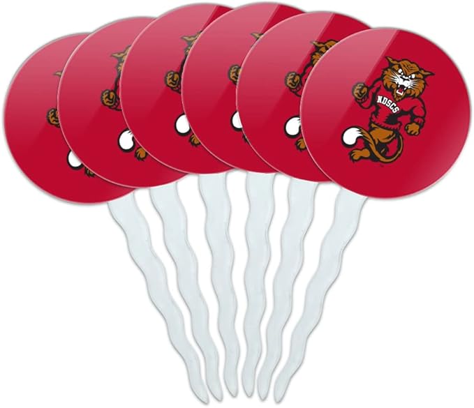 North Dakota State College of Science Primary Logo Cupcake Picks Toppers Decoration Set of 6