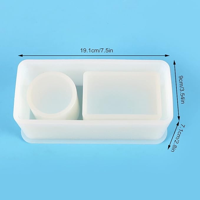 Round Square Plaster Flower Pot Silicone Mold Epoxy Resin Pen Holder Storage Box Mold Succulent Planter Vase Cactus Concrete Mold Cement Clay Mould