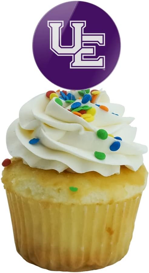 University of Evansville Primary Logo Cupcake Picks Toppers Decoration Set of 6