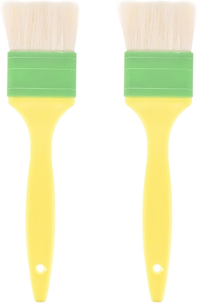 2-Pack Pastry Brush, Wool Basting Baking BBQ Oil Brush for Cooking/Barbecue/Kitchen [2"]