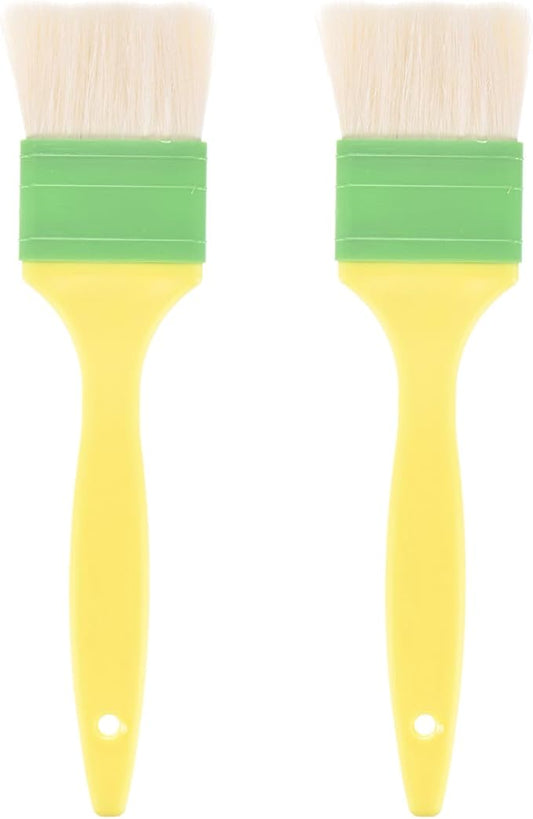 2-Pack Pastry Brush, Wool Basting Baking BBQ Oil Brush for Cooking/Barbecue/Kitchen [2"]