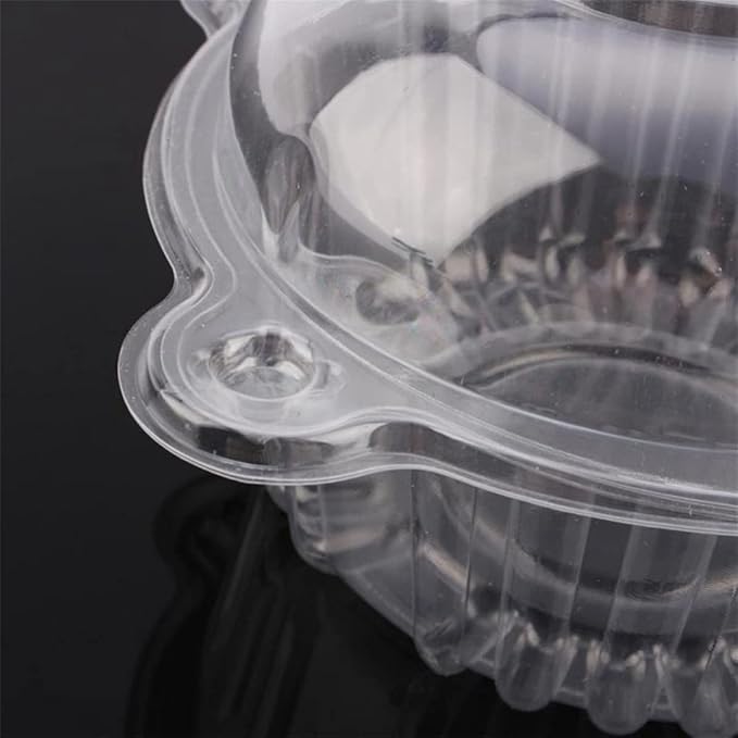 50 Packs Individual Cupcake Containers Transparent Box Packaging Cute Cat Head Shape Plastic Disposable Dome Cake Box Fruit Cakecup Box
