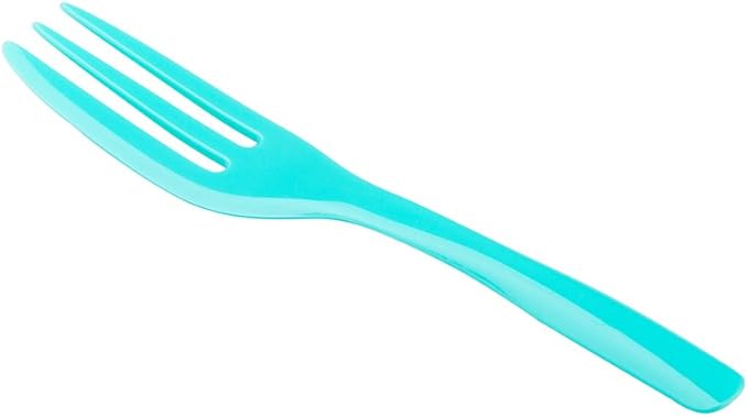 Restaurantware-4 Inch Cake Forks, 100 Knife-Edged Premium Pastry Forks - Disposable, Solid And Durable, Teal Plastic Sharp Edge Fork, For Parties, Bakeries, Catering Services, Gatherings