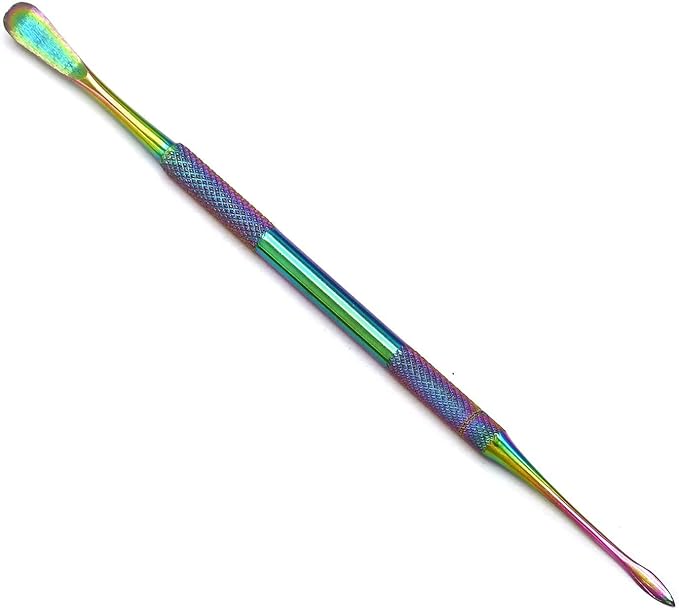 Stainless Steel Double-Sided Spear Point & Smoother Scoop Wax & Clay Sculpting Tool (Rainbow)