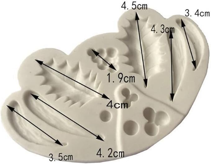 Leaf Silicone Mold Rose Flower Fondant Molds DIY Cake Decorating Tools Sugarcraft Candy Resin Clay Chocolate Gumpaste Moulds (4.2 x 2.8 x 0.24 inches)