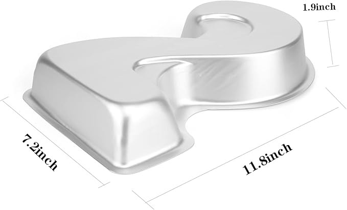 Number 2 Shaped Cake Pan, DIY 3D Two-year Old Birthday Cake Pan, Aluminum Cake Mould Nonstick Baking Tools