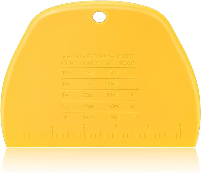 Vegetable Chopper - Stainless Steel Blade Crinkle Cutter/Wavy Knife Veggies French Fry Slicer and Plastic Dough/Cake Scraper,2 piece (Yellow)