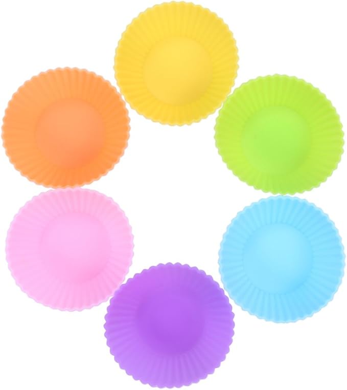 Mini Muffin Pan - Reusable Silicone Cupcake Molds 2in 24 Pack - Small Baking Cups Truffle Cake Pan Set Nonstick in 6 Colors