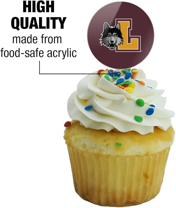 Loyola University Chicago Primary Logo Cupcake Picks Toppers Decoration Set of 6