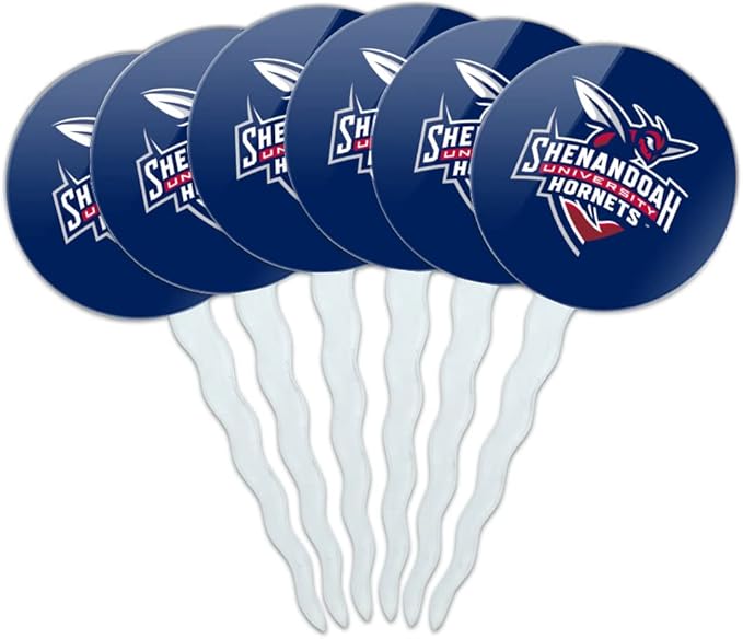 Shenandoah University Primary Logo Cupcake Picks Toppers Decoration Set of 6