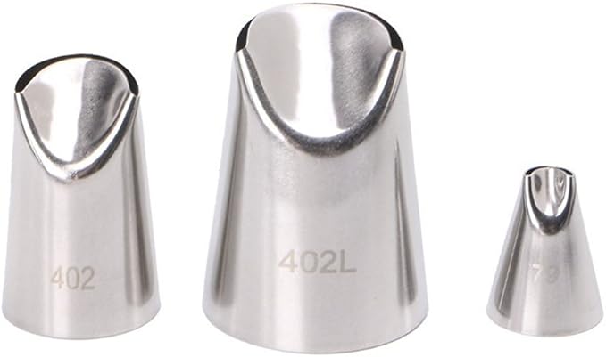 FantasyDay 3 piece Stainless Steel Piping Tips Piping Nozzles Cake Decorating Supplies Cookies Cupcake Icing Decorating Supplies Decorating Kits Frosting Icing Tips Baking Set Tools