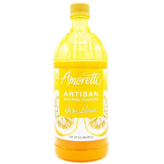 Amoretti - Natural Yuzu Lemon Artisan Flavor Paste, 2.2 lbs, Perfect For Ice Cream, Beverages, Cakes, and more, Preservative Free, Vegan, Gluten Free, No Artificial Sweeteners, Highly Concentrated