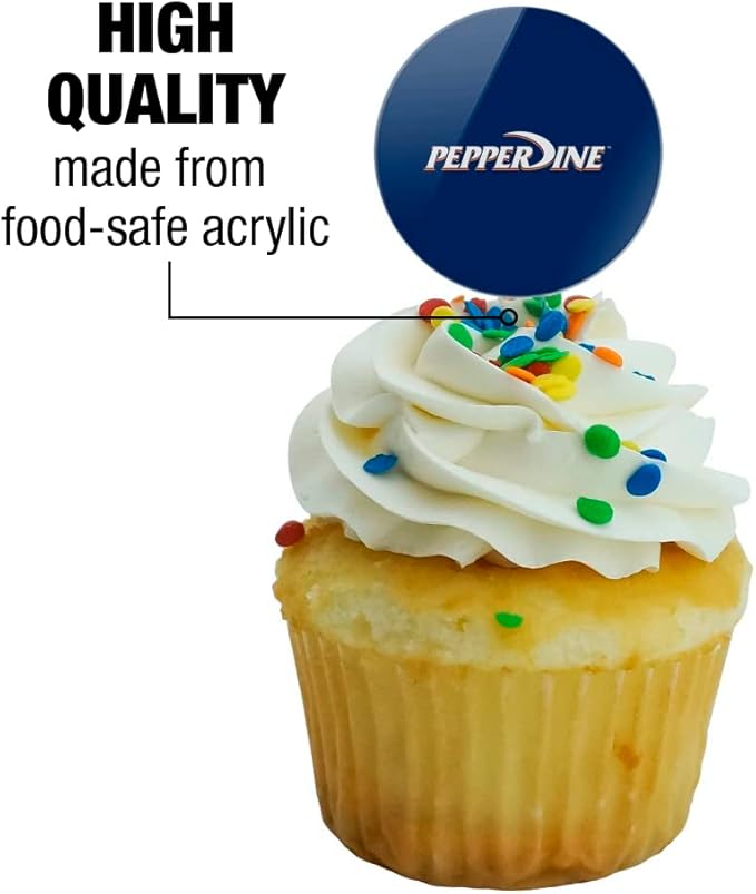 Pepperdine University Primary Logo Cupcake Picks Toppers Decoration Set of 6