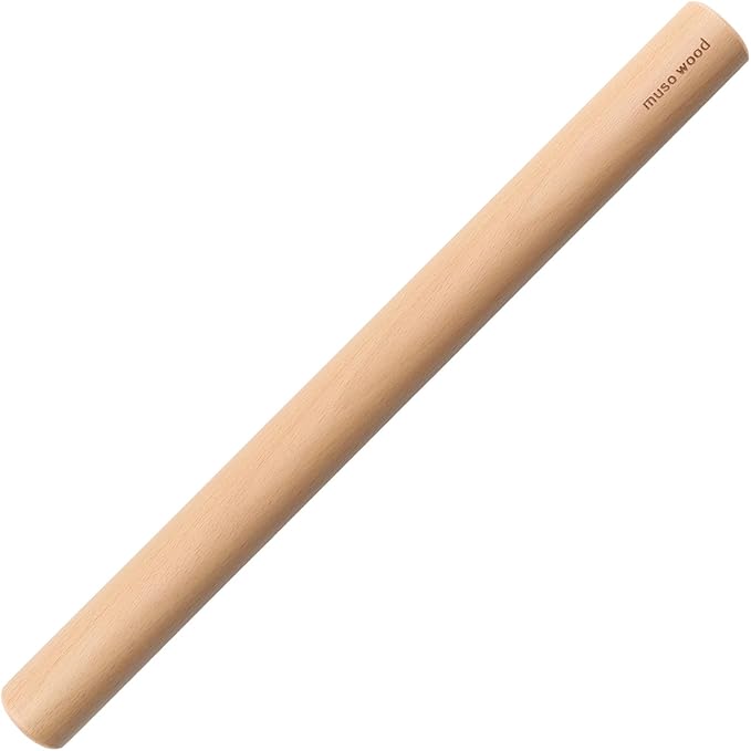 Muso Wood Rolling Pin for Baking Wooden Pizza Dough Roller(Dowel 15.75-Inch-by-1.38-Inch)