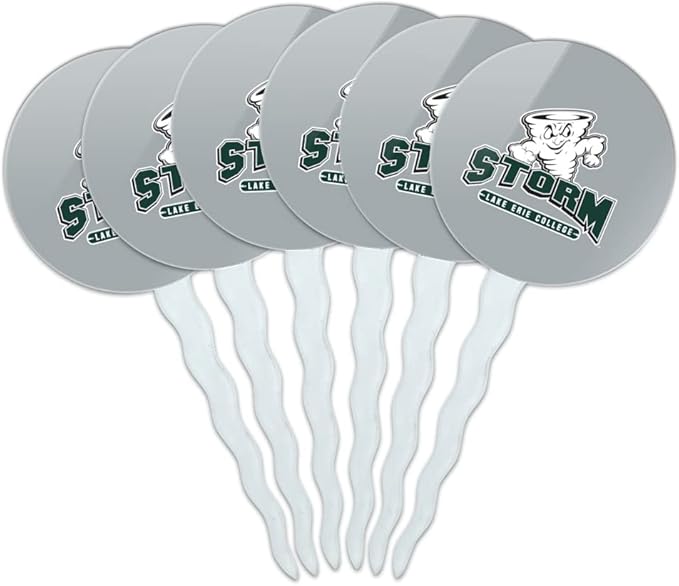 Lake Erie College Primary Logo Cupcake Picks Toppers Decoration Set of 6