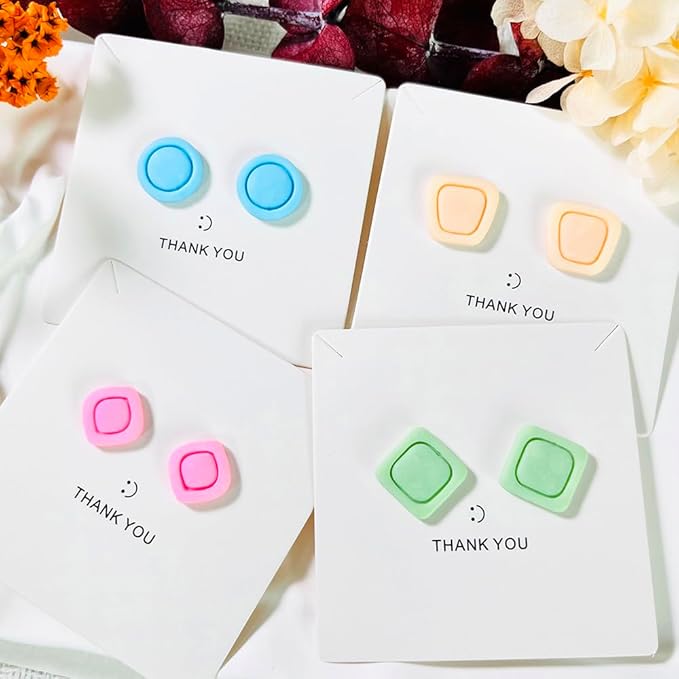 Polymer Clay Cutters Geometric Stud Earring Set – 4 Pairs Modern Clay Cutters for Polymer Clay Jewelry, Clay Tools and Molds for DIY Earrings