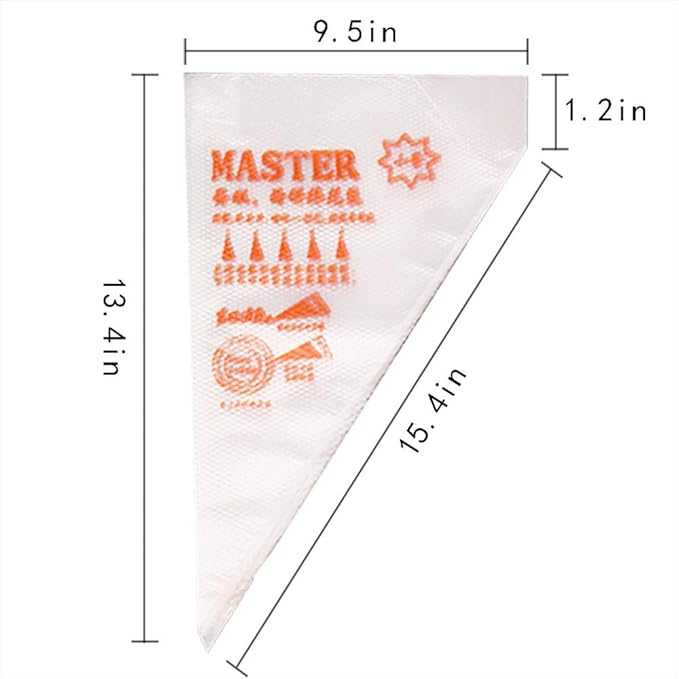 Large Thickened 100Pcs Disposable Tipless Piping Bags and Bag Royal Icing Pastry Bags for Cookies Decorating Cupcake