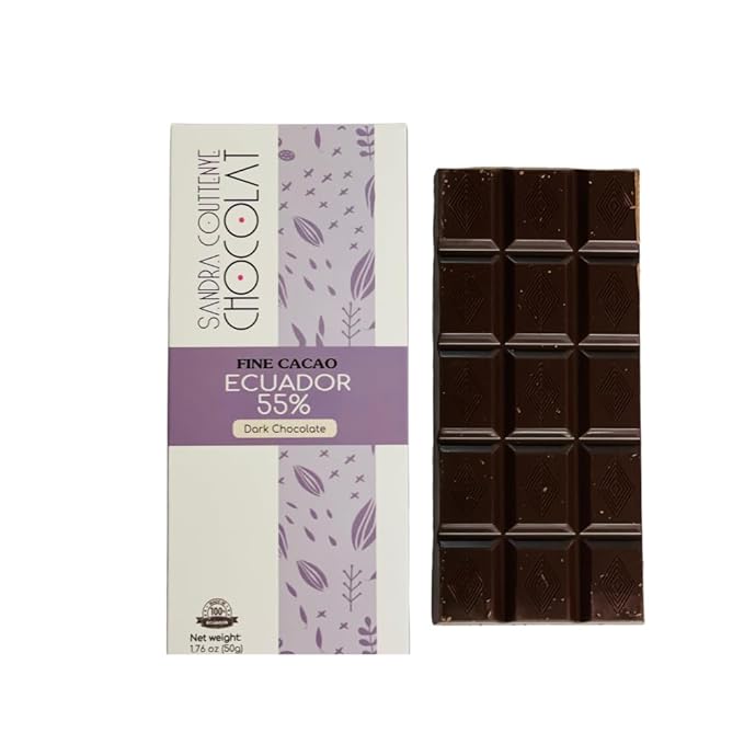 Fine Cacao Chocolate, 1.76 oz (Pack of 4) (Pack 4, Dark Chocolate 55%)