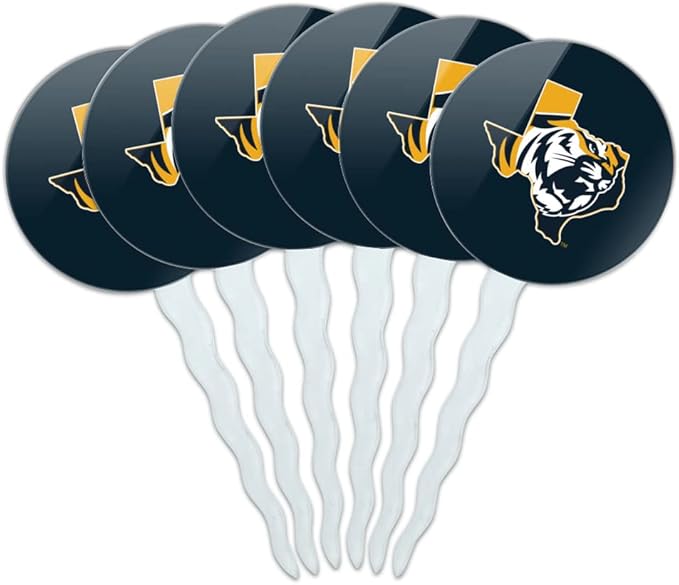 East Texas Baptist University Primary Logo Cupcake Picks Toppers Decoration Set of 6