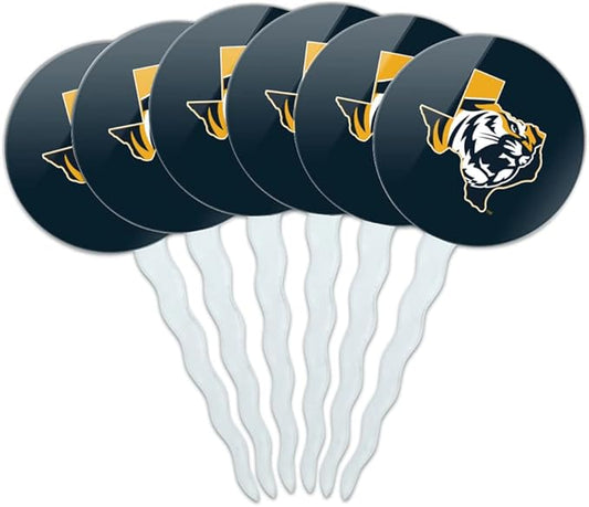 East Texas Baptist University Primary Logo Cupcake Picks Toppers Decoration Set of 6