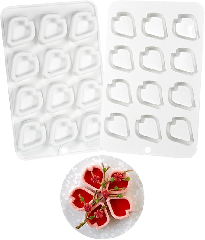 mostsom Peach Blossoms 3D Silicone Mold For Baking Non-Stick Sphere Baking Mold For Mousse Cake Fondant Sugarcraft Dessert Pastry Tools (J_ Peach Blossoms)