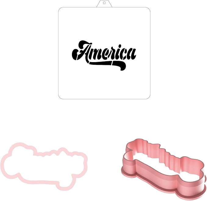 Cookie Cutter and Stencil Set Bundle Kit PYO Cookies Paint Your Own Diy Bakery Fondant Sugar Happy Birthday Wedding Baby Candle Kids Painting Coloring Pages Comb (America)