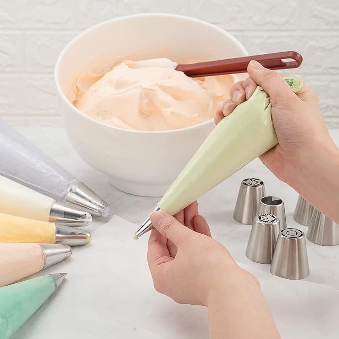 Restaurantware-Pastry Tek 12.2 Inch Piping Bags, 100 For Icing Pastry Bags - Disposable, Food Grade, Clear Plastic Decorating Bag, Non Slip, For Frosting Cupcakes, Cakes, And Pies