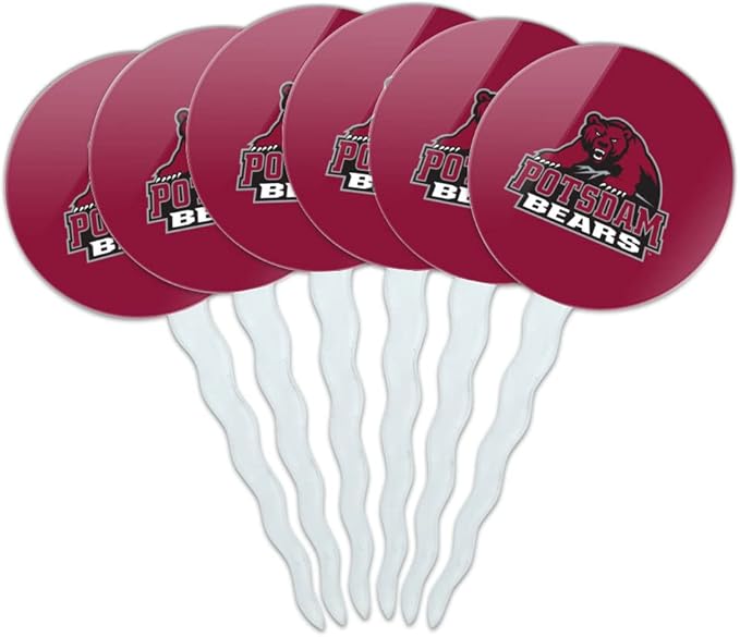 State University of New York at Potsdam Primary Logo Cupcake Picks Toppers Decoration Set of 6