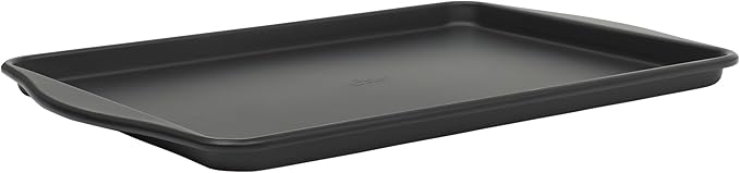Oster Teston Nonstick Cookie Sheet, 18 x 13 Inch Carbon Steel Baking Pan, Matte Black, Warp-Resistant, PFAS-Free, Oven-Safe
