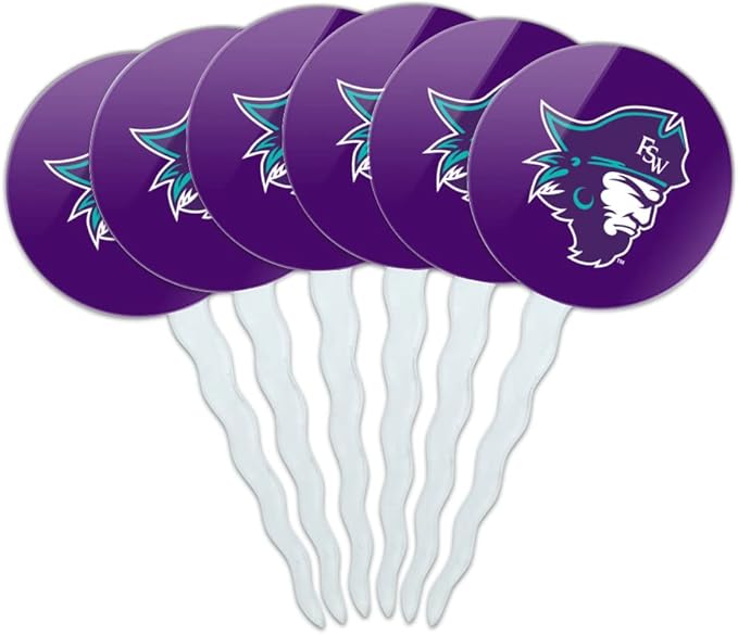 Florida Southwestern State College Primary Logo Cupcake Picks Toppers Decoration Set of 6