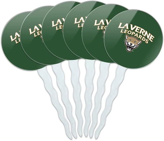 University of La Verne Primary Logo Cupcake Picks Toppers Decoration Set of 6