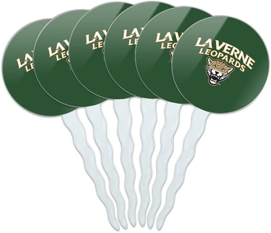 University of La Verne Primary Logo Cupcake Picks Toppers Decoration Set of 6