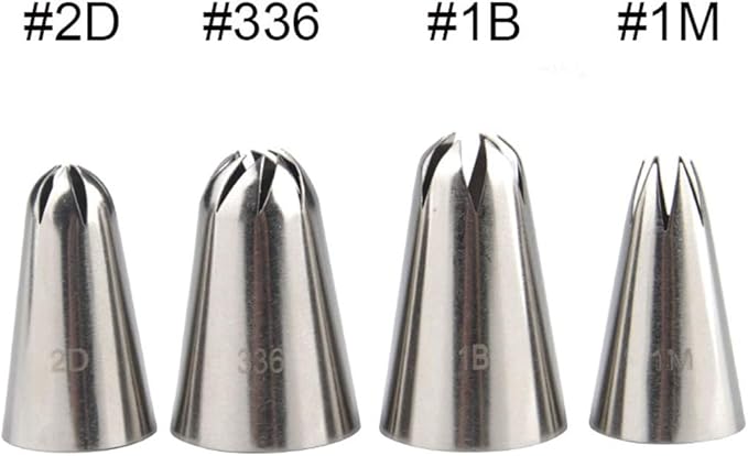 FantasyDay 4 piece Stainless Steel Piping Tips Piping Nozzles Cake Decorating Supplies Cookies Cupcake Icing Decorating Supplies Decorating Kits Frosting Icing Tips Baking Set Tools