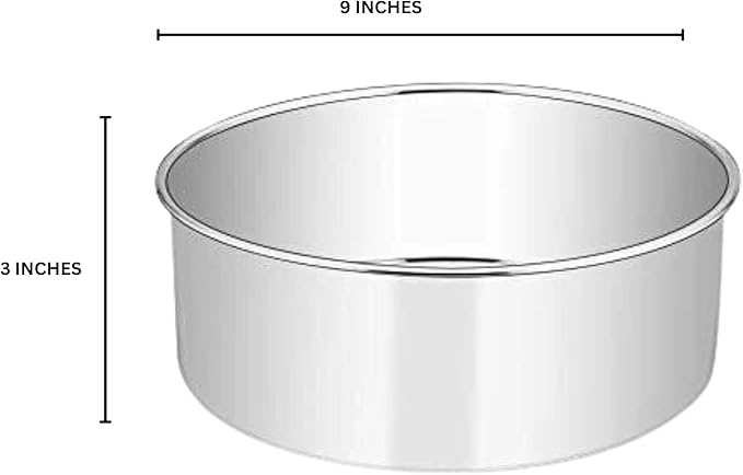 Heavy-Duty Round Aluminum Layer Cake Pan 9" x 3" – Deep Baking Tin for Even Heating, Reusable Nonstick Bakeware for Tiered Cakes, Professional Durable Round Cake Baking Dish (1)