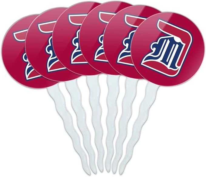 University of Detroit Mercy Primary Logo Cupcake Picks Toppers Decoration Set of 6