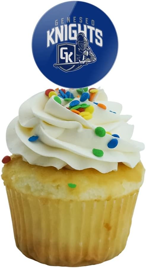 State University of New York at Geneseo Primary Logo Cupcake Picks Toppers Decoration Set of 6