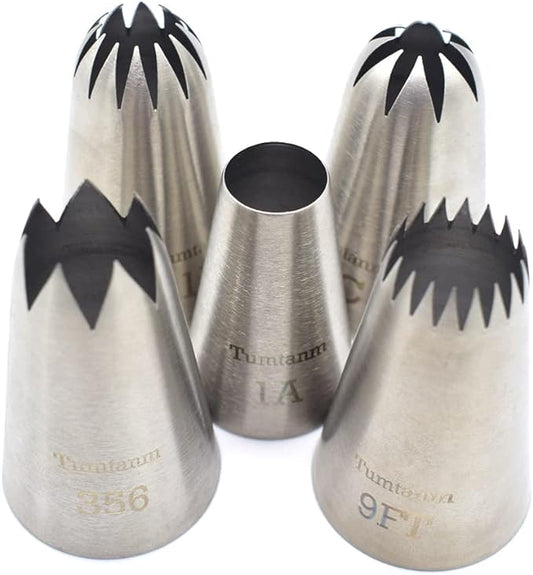 Piping tips large Cake Decorating tools, 5 pack Cake piping Nozzles Tips Kit - DIY Icing Nozzle Tool for Cupcakes