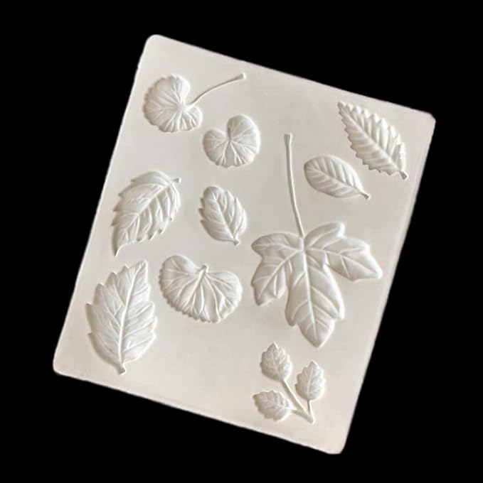 Leaf Silicone Mold Rose Flower Fondant Molds DIY Cake Decorating Tools Sugarcraft Candy Resin Clay Chocolate Gumpaste Moulds (6.08 x 5.28 x 0.24 inches)
