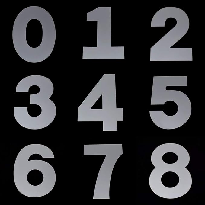 RAYNAG 0-8 Number Cake Stencils Flat Plastic Templates Cutting Number Mold 16 Inch Numerical Stencils for DIY Numbers Cakes/Cookies