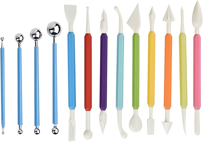 13PCS DIY Fondant Tool, Cake Decorating Hand Tool, Gum Paste Modeling Tools