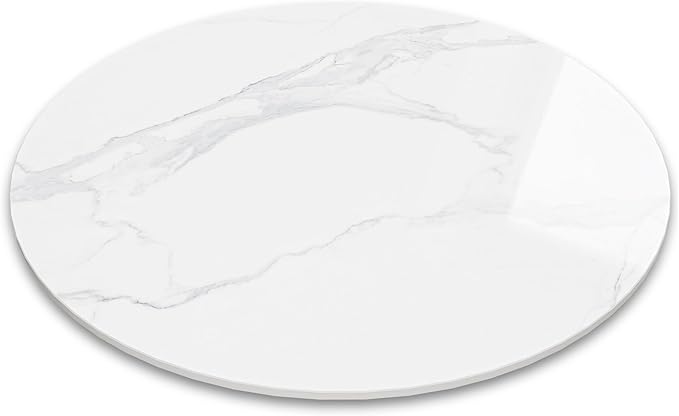 11.8" Lazy Susan Turntable – 360° Sinteredstone Silent Anti-Slip Turntable, Table Top Centerpiece for Kitchen, Pantry, Spice Rack, Refrigerator & Dining Table, White