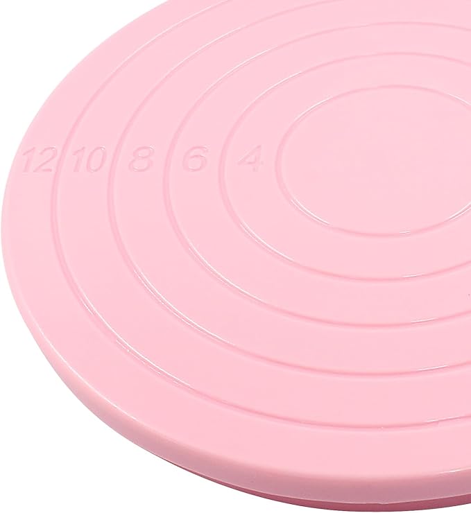 1 Pcs Cake Decorating Turntable - 5.5 Inch Revolving Cake Stand - Cookie Decorating Swivel Stand for Kitchen Cake Baking - Pink