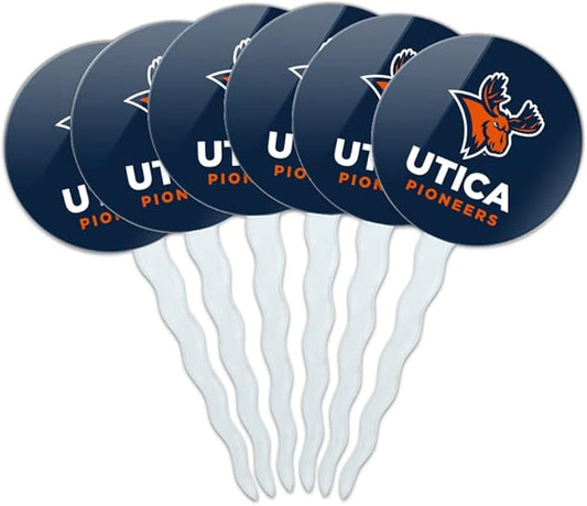 Utica University Primary Logo Cupcake Picks Toppers Decoration Set of 6