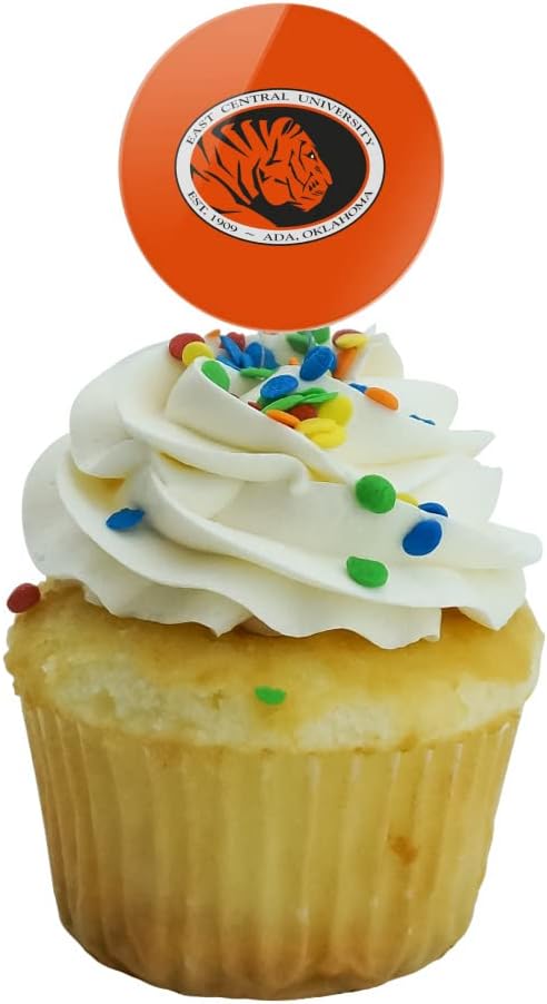 East Central University Primary Logo Cupcake Picks Toppers Decoration Set of 6