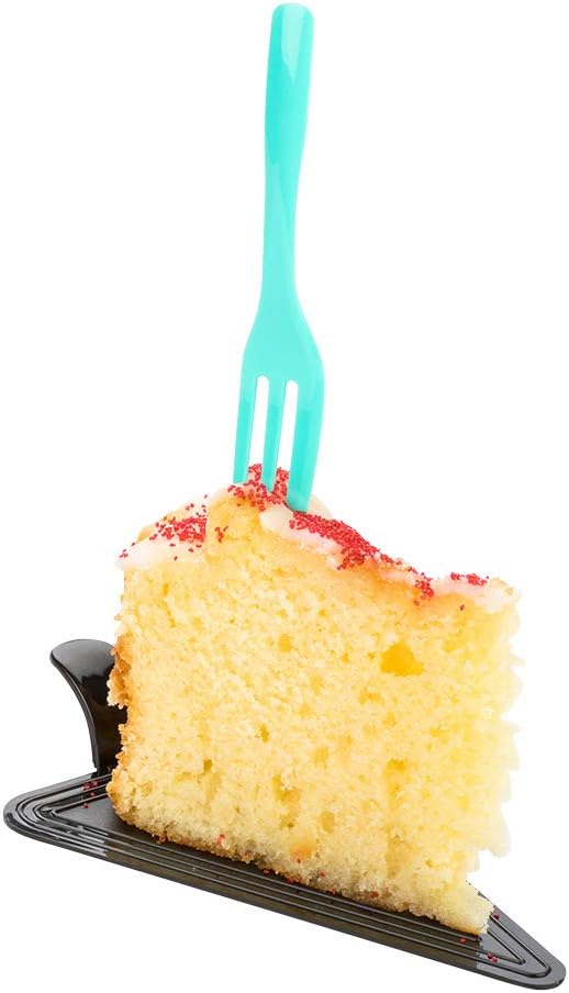Restaurantware-4 Inch Cake Forks, 100 Knife-Edged Premium Pastry Forks - Disposable, Solid And Durable, Teal Plastic Sharp Edge Fork, For Parties, Bakeries, Catering Services, Gatherings
