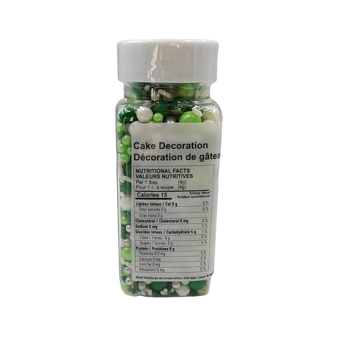 Green and White Sprinkles for Cake Decorating Edible Sugar Pearls Christmas Sprinkles Valentines Halloween Cake Cookie Cupcake and Cake Topper Decorations