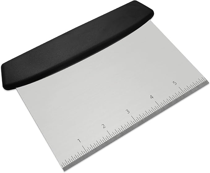 Bench Scraper Cutter,Pastry Scraper with Non-Slip Ergonomic Handle,Stainless Steel Dough Cutter for Baking and Cooking