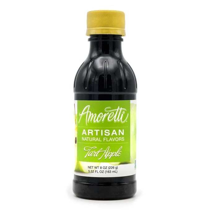 Amoretti - Natural Tart Apple Artisan Flavor Paste, 8 oz, Perfect For Ice Cream, Beverages, Cakes, and more, Preservative Free, Vegan, Gluten Free, No Artificial Sweeteners, Highly Concentrated