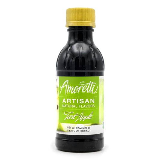Amoretti - Natural Tart Apple Artisan Flavor Paste, 8 oz, Perfect For Ice Cream, Beverages, Cakes, and more, Preservative Free, Vegan, Gluten Free, No Artificial Sweeteners, Highly Concentrated