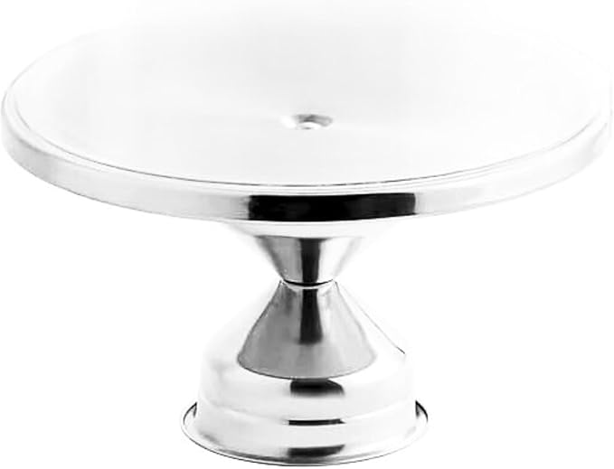 12" Cast Iron Cake Stand with Lid & Turntable for Decorating – Rotating Cake Holder, Carrier & Container, Dessert Display Stand, Cake Platter with Dome Cover & Pie Spatula